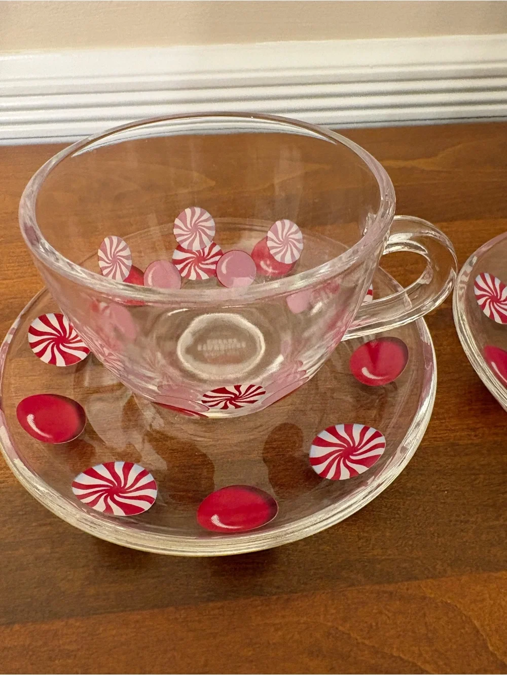 Set of Starbucks Holiday 2007 Peppermint Candy Cup & Saucer